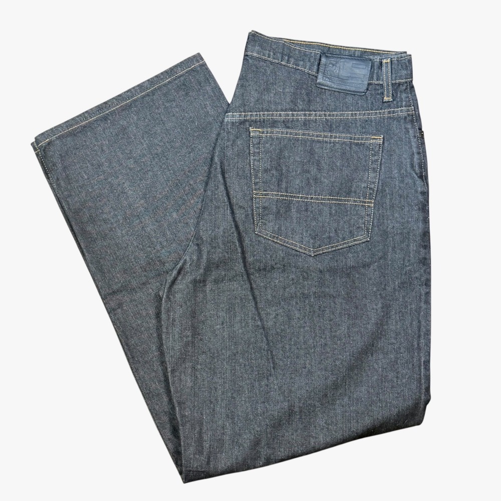 Vintage Polo Jeans Co Ralph Lauren Jeans Mens 38x34 Dark Signature Banner Denim